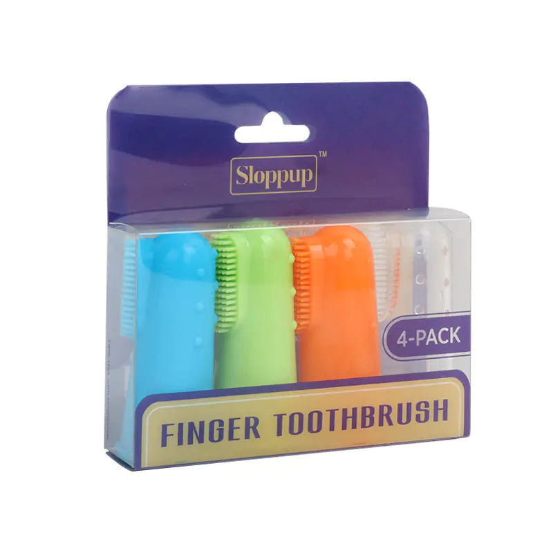 4pcs Pet Finger Toothbrush for Dog and Cat Oral Care
