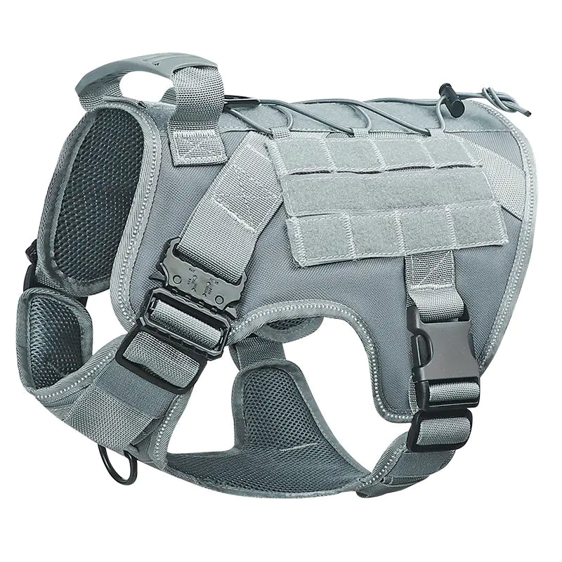 Adjustable Camouflage Tactical Nylon Dog Harness & Leash