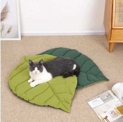 Leaf-Shaped Double-Sided Cat & Dog Floor Mattress Bed