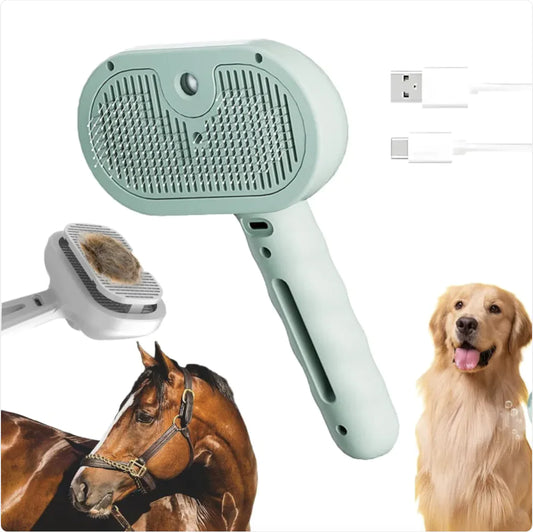 Chevaroo 3-in-1 Self-Cleaning Steam Pet Brush