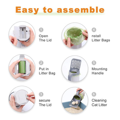 Portable Cat Litter Scoop with Integrated Filter