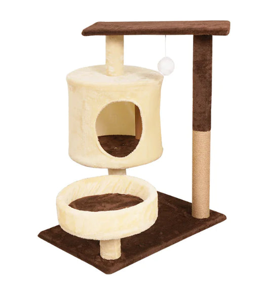 Multi-Level Cat Tower with Scratching Post & Cozy Nest