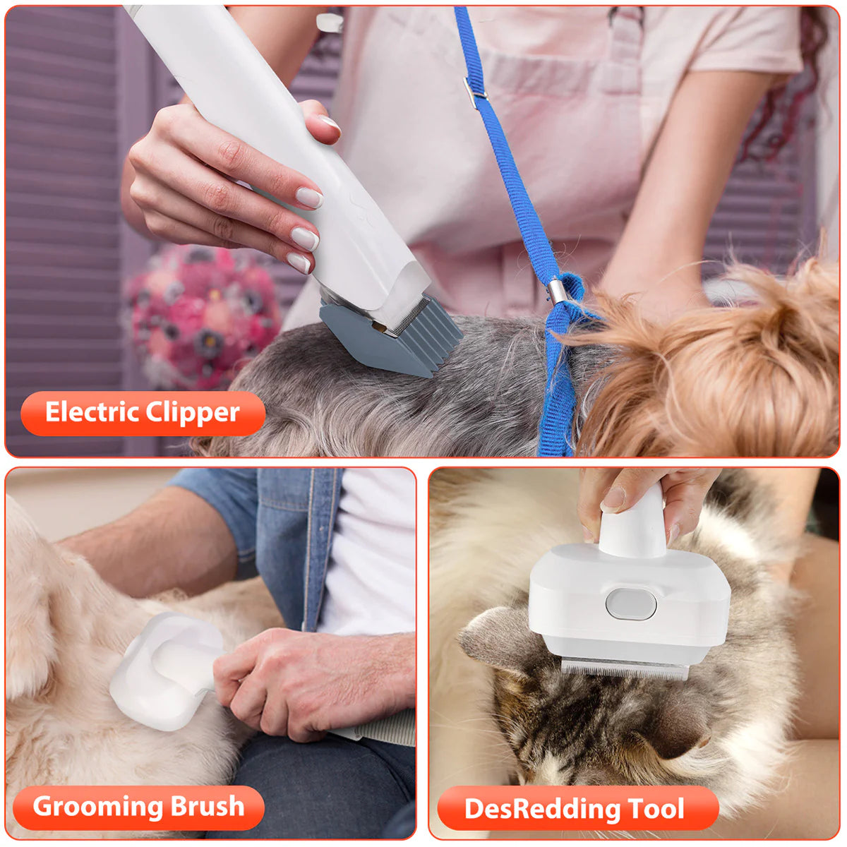 Pet Suction And Scissors All-in-one Machine Dust Collection Suit Multi-function Hair Care Device