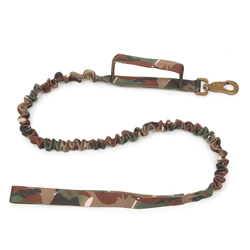Adjustable Camouflage Tactical Nylon Dog Harness & Leash