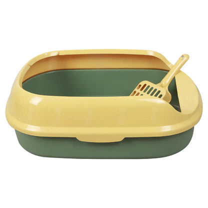 Semi-Enclosed Anti-Splash Cat Litter Box with Shovel