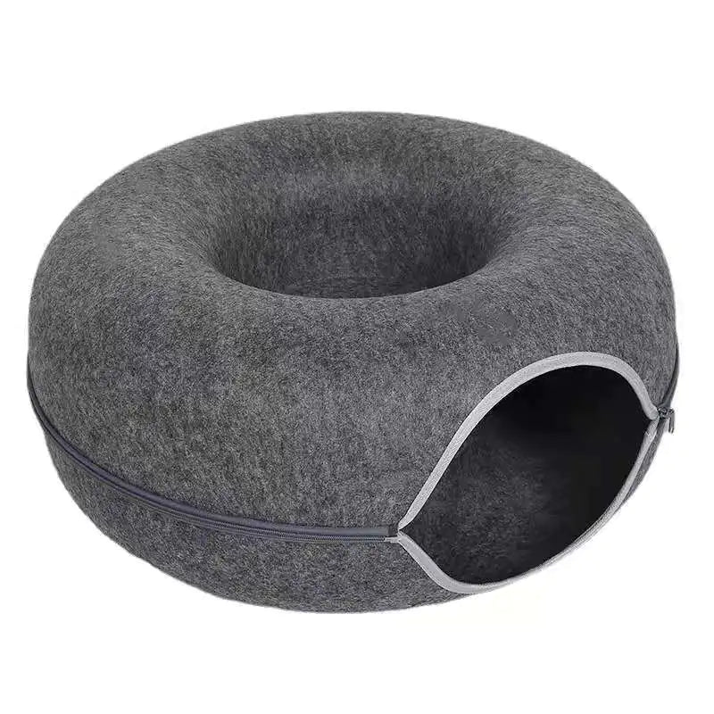 Pet Cat Bed Warm Felt Fabric with Anti-Scratch Mat