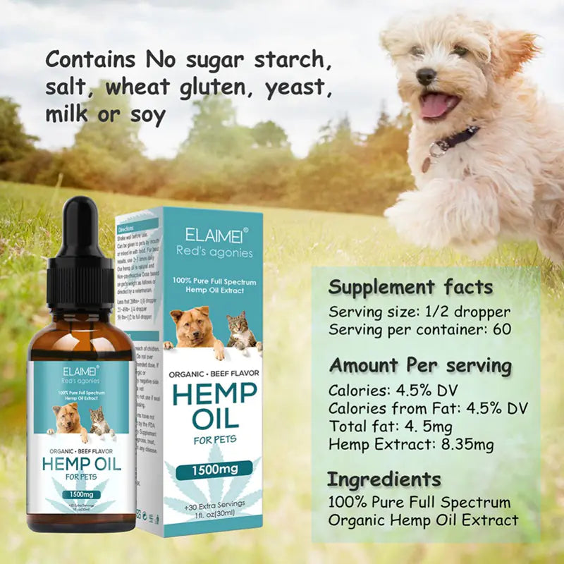Pet Hemp Oil, Hemp Seed Oil for Dog Coat Care