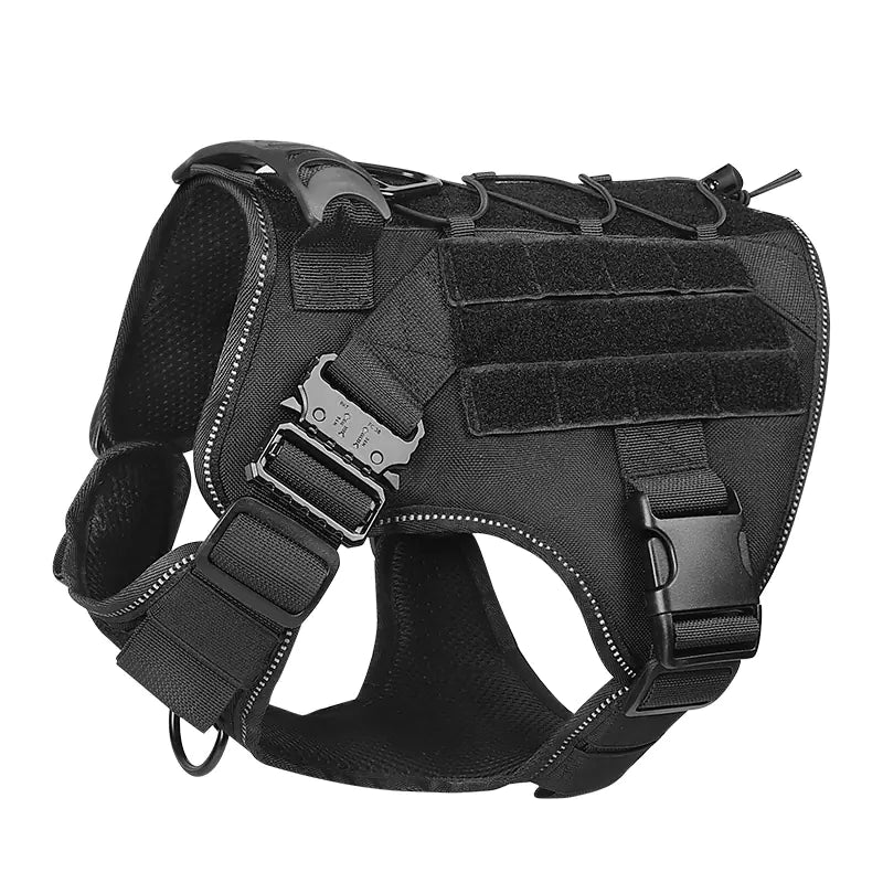 Adjustable Camouflage Tactical Nylon Dog Harness & Leash