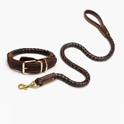 Leather Dog Leash for Medium and Large Breeds