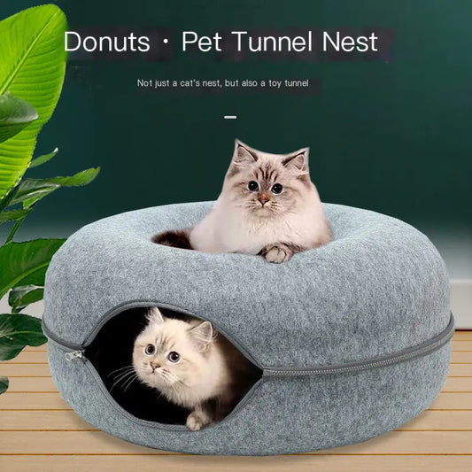 Pet Cat Bed Warm Felt Fabric with Anti-Scratch Mat