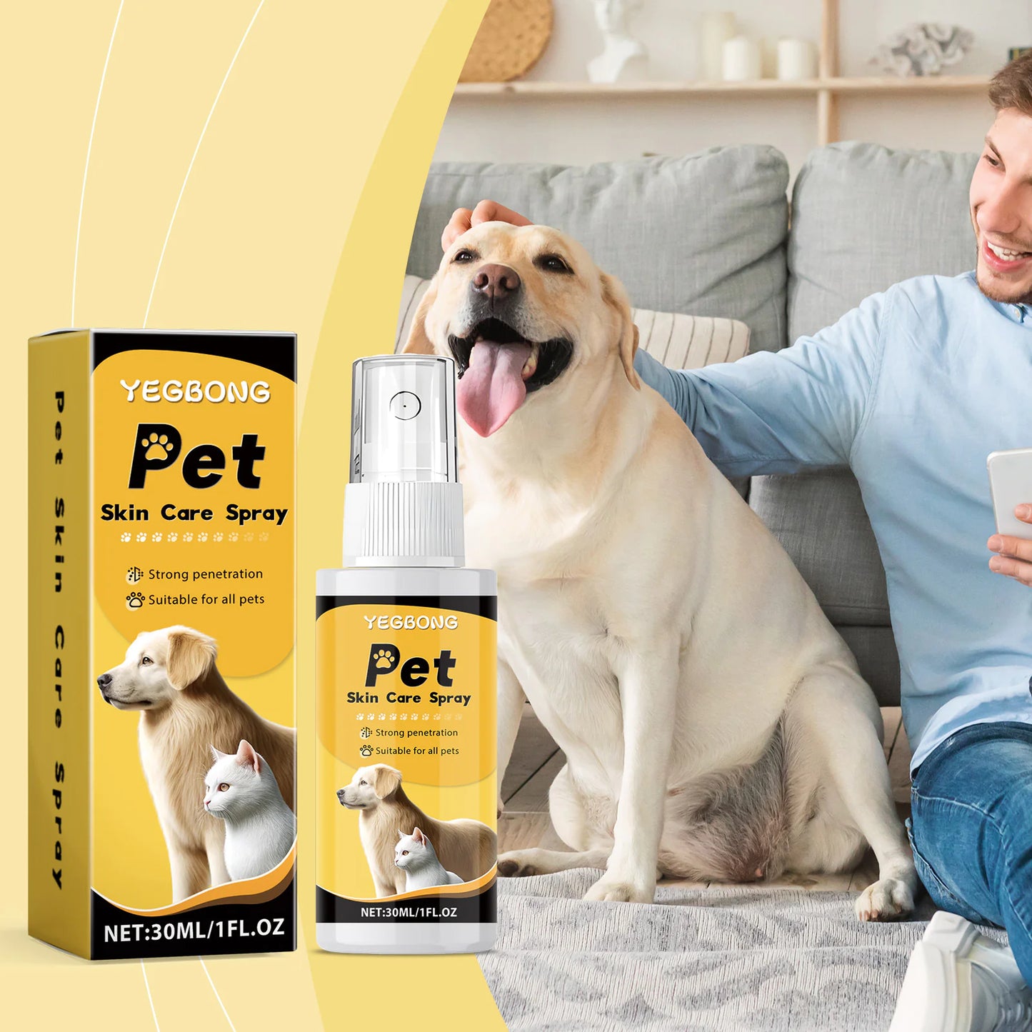 Pet Skin Care Spray for Dogs – Gentle Moisturizing Formula, 30ml