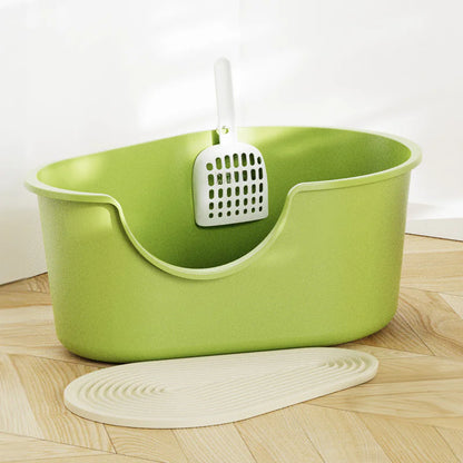 Large Open Cat Litter Box with Splash Guard