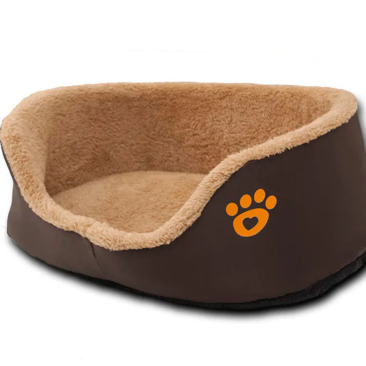 Round Soft Warm Wool Dog Bed Pet Sofa