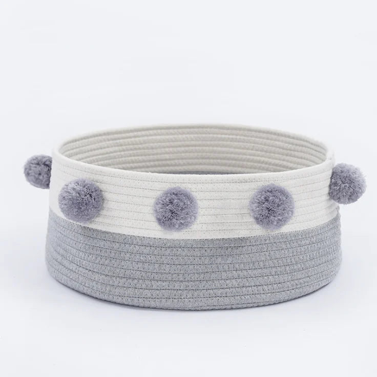 Nordic Cat Bed for All Seasons - Cotton Pet Basket