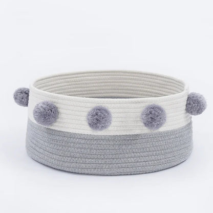Nordic Cat Bed for All Seasons - Cotton Pet Basket