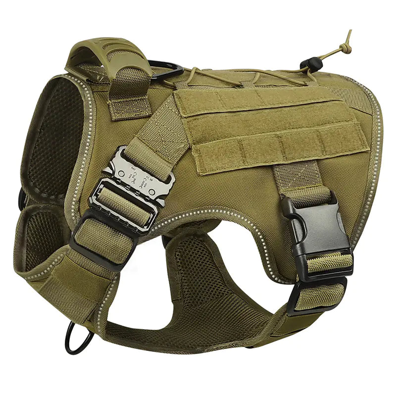 Adjustable Camouflage Tactical Nylon Dog Harness & Leash