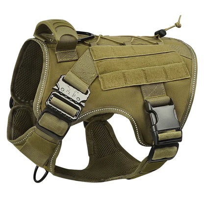 Adjustable Camouflage Tactical Nylon Dog Harness & Leash