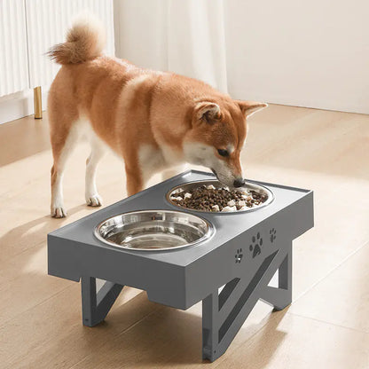 Adjustable Height Large Capacity Stainless Steel Dog Bowl