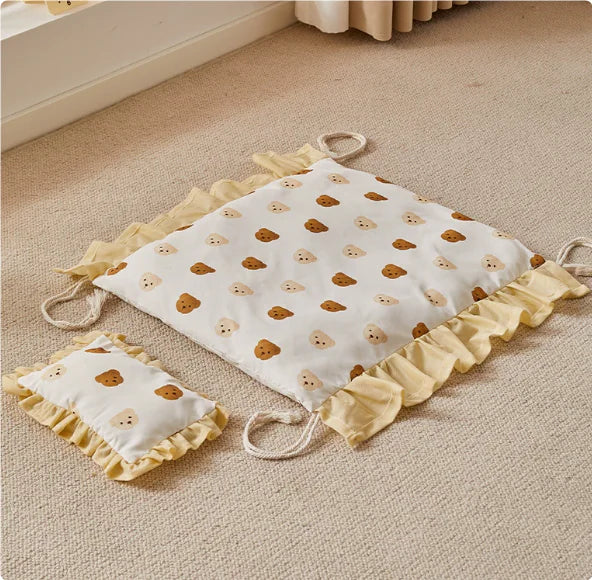Solid Wood Cat Bed with Washable Cushion