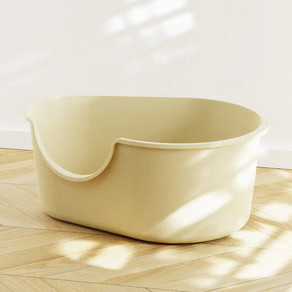 Large Open Cat Litter Box with Splash Guard